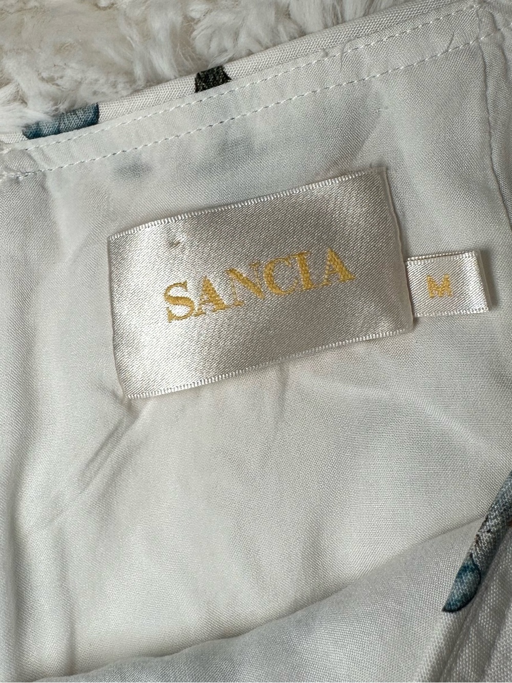 SANCIA Sastria Linen Blend Floral Shorts Size M High Rise White Lined - Picture 8 of 12